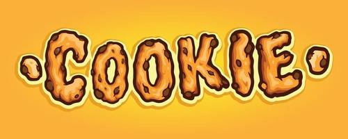 Cookie Biscuit Typeface Custom Hand Drawn vector