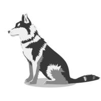 un perro grande de la raza husky vector