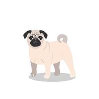 un perro pequeño de la raza pug vector