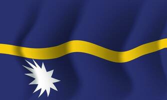 Waving Nauru flag. Background for patriotic national vector