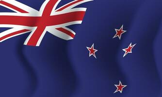 Waving New Zealand flag. Background for patriotic national vector