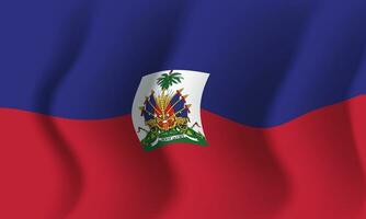 Waving Haiti flag. Background for patriotic national vector