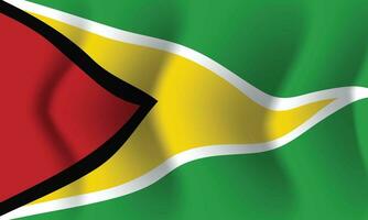 Waving Guyana flag. Background for patriotic national vector