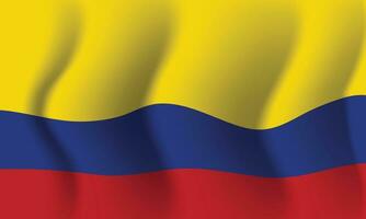 Waving Colombia flag. Background for patriotic national vector