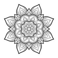 diseño de patrón de mandala con dibujado a mano vector