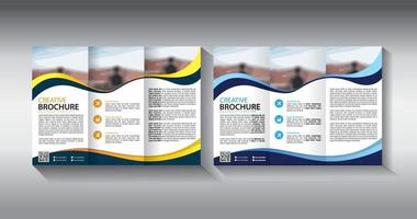 modern trifold business brochure design template vector