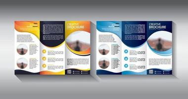 modern trifold business brochure design template vector