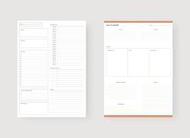 Daily planner template. vector