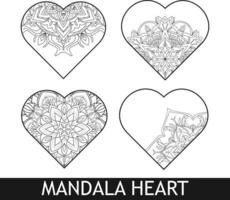 paquete de corazones de mandala de san valentín vector