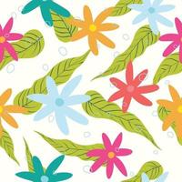 Fondo de patrón floral tropical colorido transparente vector