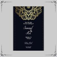 Luxury gold mandala ornate background for wedding invitation vector