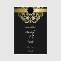 Luxury gold mandala ornate background for wedding invitation vector