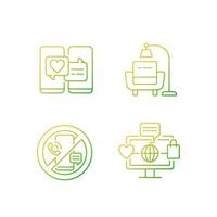 Steps towards healthy living gradient linear vector icons set