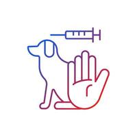 No dog testing gradient linear vector icon