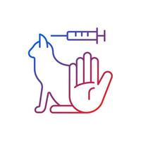 ningún gato prueba icono de vector lineal gradiente