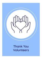 Contributing to society postcard with linear glyph icon vector