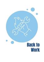 Welcome back to work postcard with linear glyph icon vector