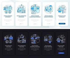 Remote internship areas onboarding mobile app page screen vector