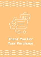 Showing customer appreciation postcard with linear glyph icon vector