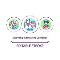 Internship admissions counselor concept icon vector