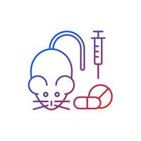 Testing medicine on animals gradient linear vector icon