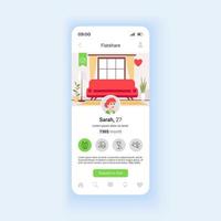 Searching for flatmate smartphone interface vector template