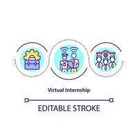 Virtual internship concept icon vector