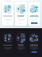 Internship requirements onboarding mobile app page screen vector