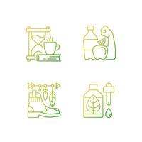 Changing habits and priorities gradient linear vector icons set