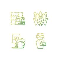 Lifestyle tendencies gradient linear vector icons set