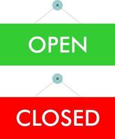 open and closed shop window sign vector
