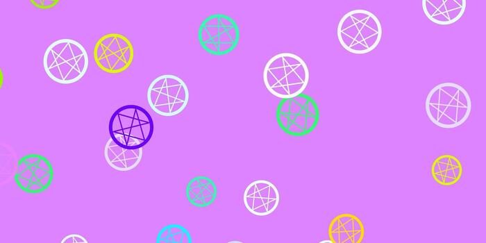 Light Multicolor vector pattern with magic elements.