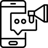 icono de línea para marketing sms vector