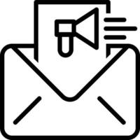 icono de línea para marketing por correo electrónico vector