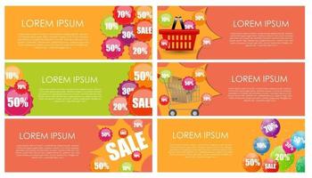 Sale Banner Set with Place for Your Text. Vector Illustration