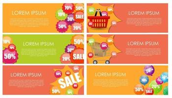 Sale Banner Set with Place for Your Text. Vector Illustration