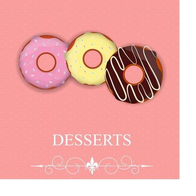 Vector dessert menu in Valentine day style