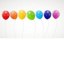 Color glossy rainbow balloons background vector illustration