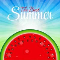 Abstract Natural Summer Background with Watermelon. Vector Illus