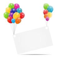 Color glossy balloons card background vector illustration