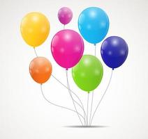 Color glossy balloons background vector illustration