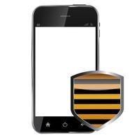 Abstract design realistic mobile phone with protective shield i vector