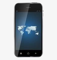 Abstract design realistic mobile phone with The whole world vector