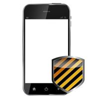 Abstract design realistic mobile phone with protective shield i vector