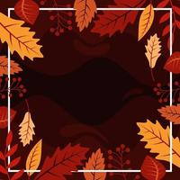 fondo de marco floral de hojas de otoño vector