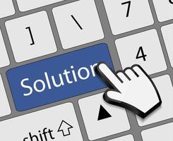 Keyboard solution button with mouse hand cursor vector illustrat