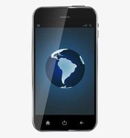 Abstract design realistic mobile phone with The whole world vector
