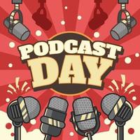 Podcast Day Concept vector