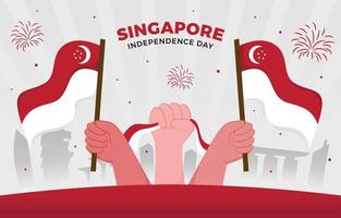 concepto del día de la independencia de singapur vector
