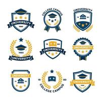 colección de insignias universitarias modernas vector
